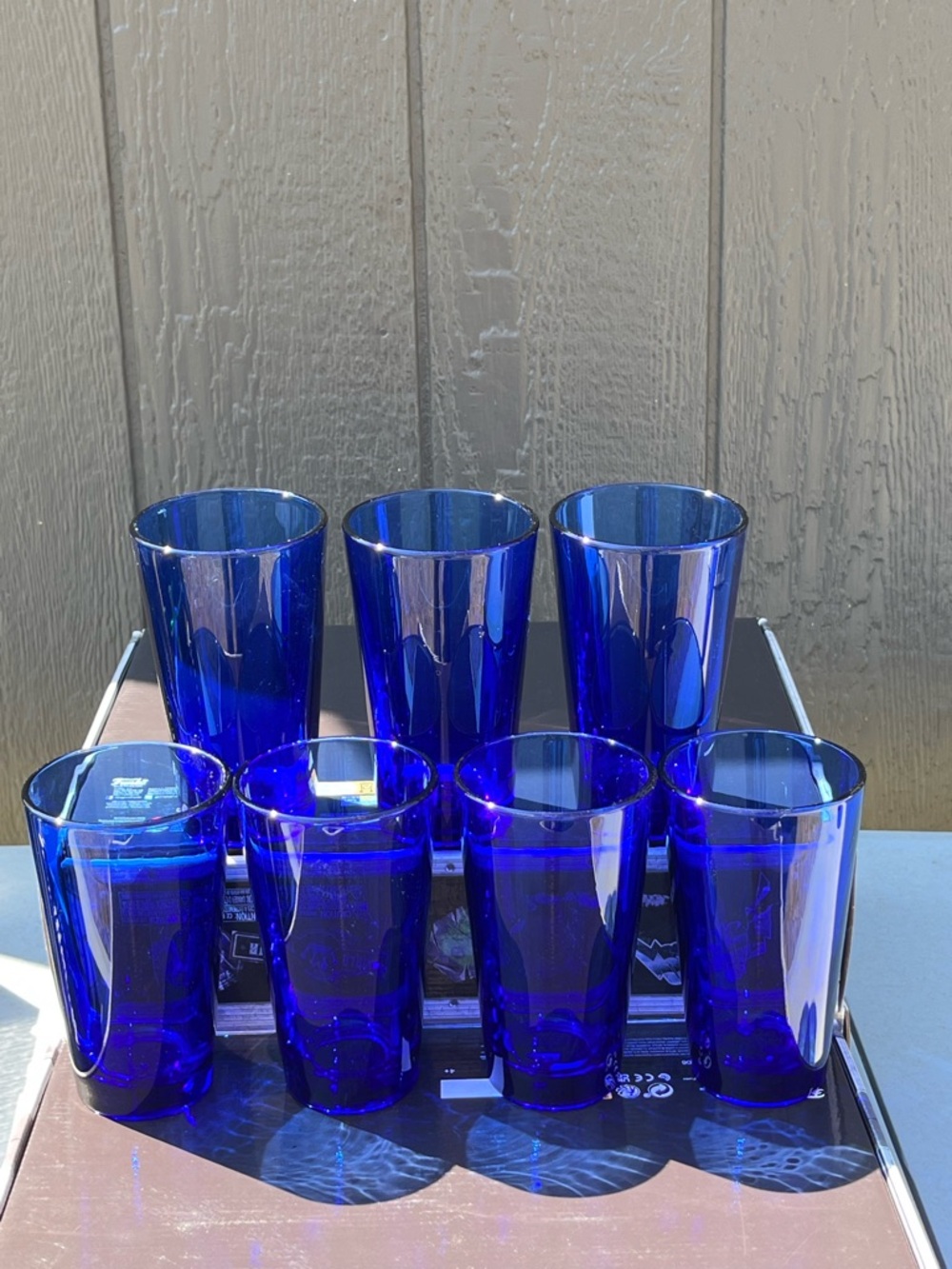 Anchor Hocking Refresher Beverage Set Cobalt Blue Tumblers 16 ounce iced tea